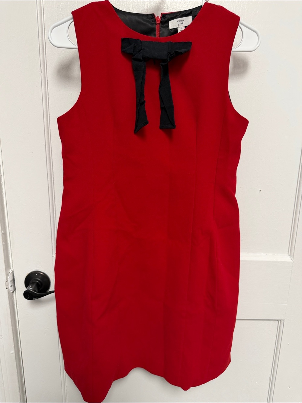 J. Crew Red Sleeveless Bow-Accent Formal Dress